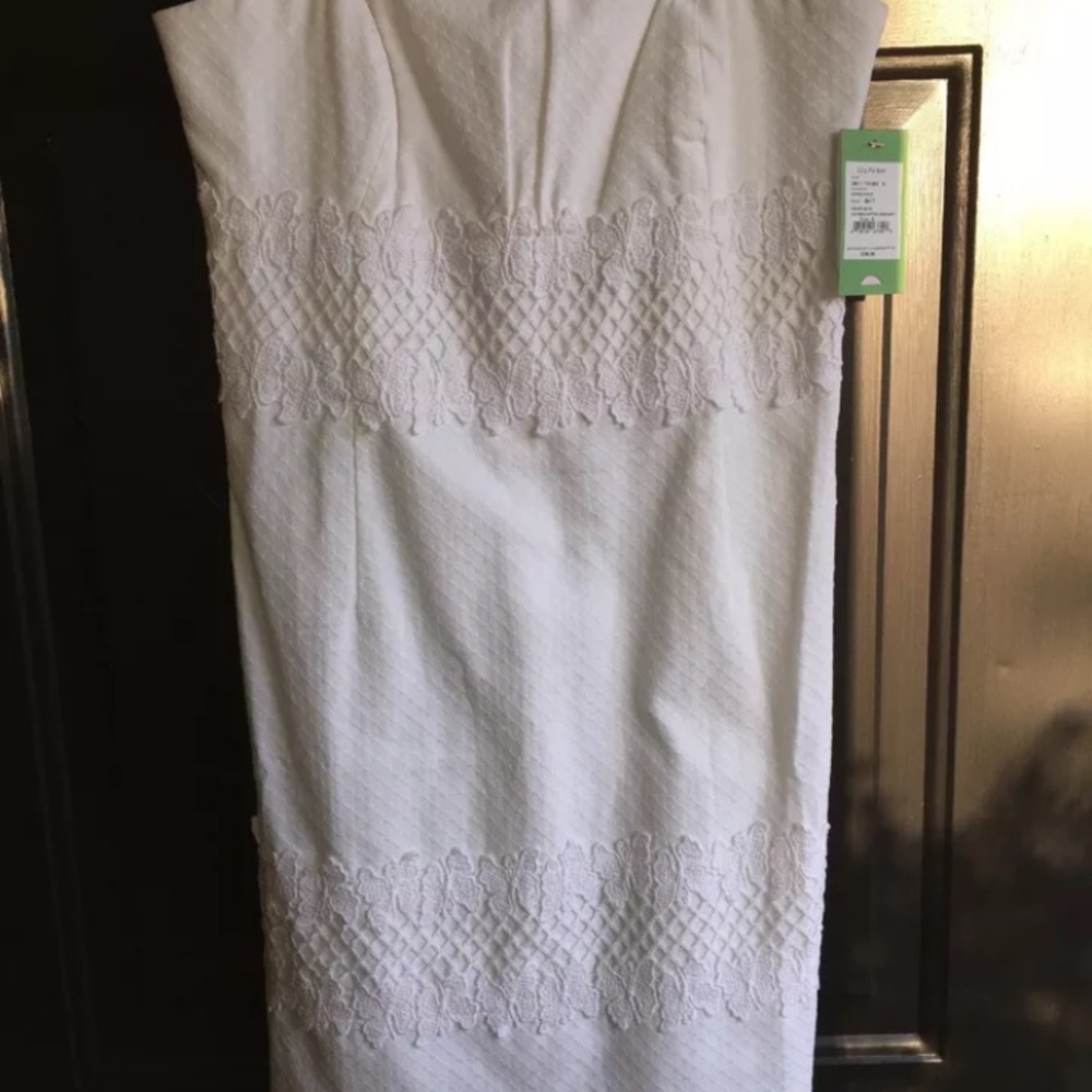 Lilly Pulitzer Resort White Strapless Dress Sz 8 - Picture 4 of 8